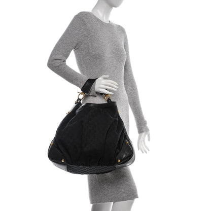 Gucci Monogram Large Jockey Hobo Black 2 of 6