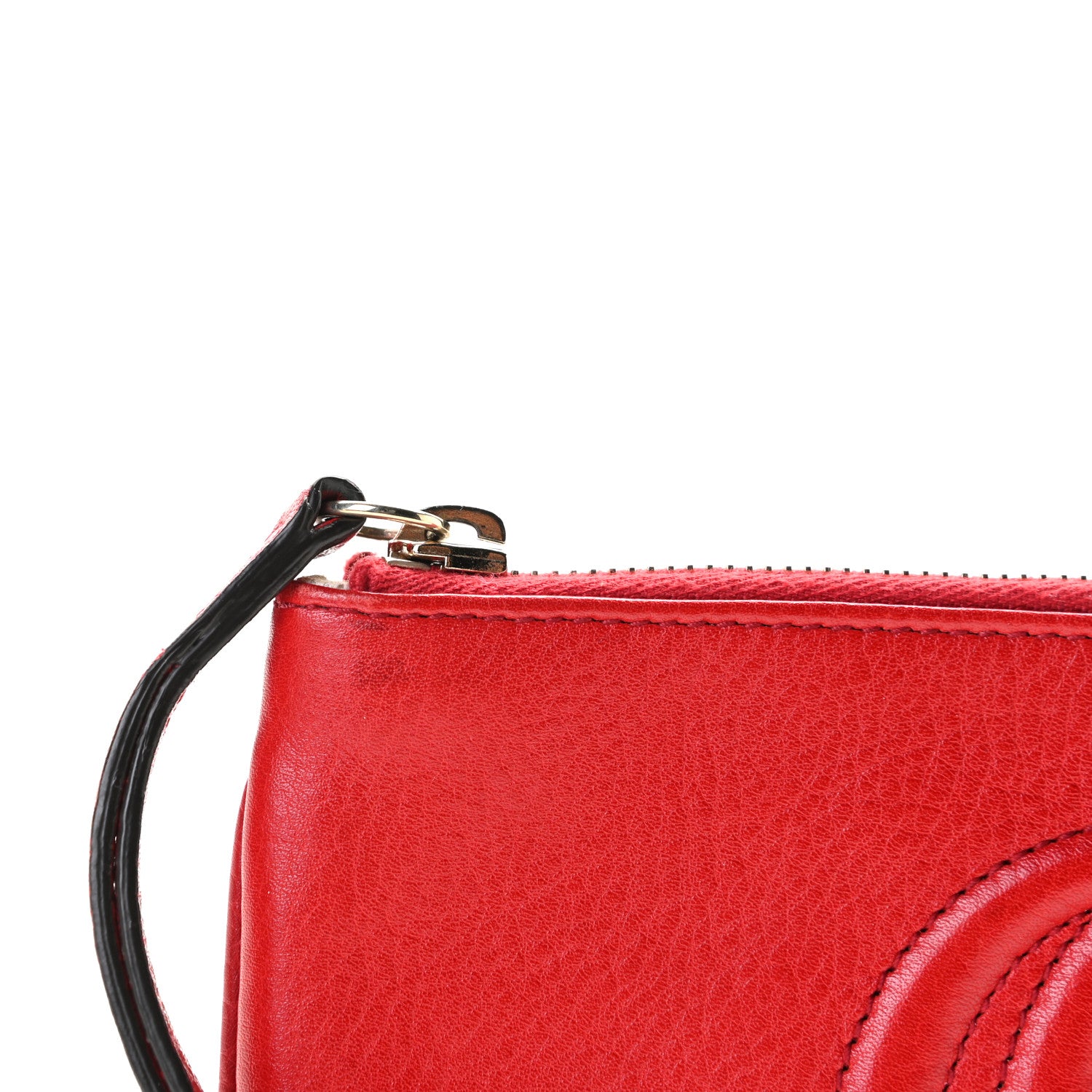 Gucci Pebbled Calfskin Soho Wristlet Vibrant Red 4 of 9
