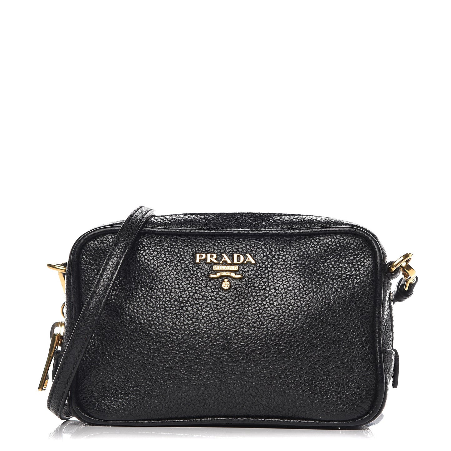 Vitello Daino Mini Camera Crossbody Black