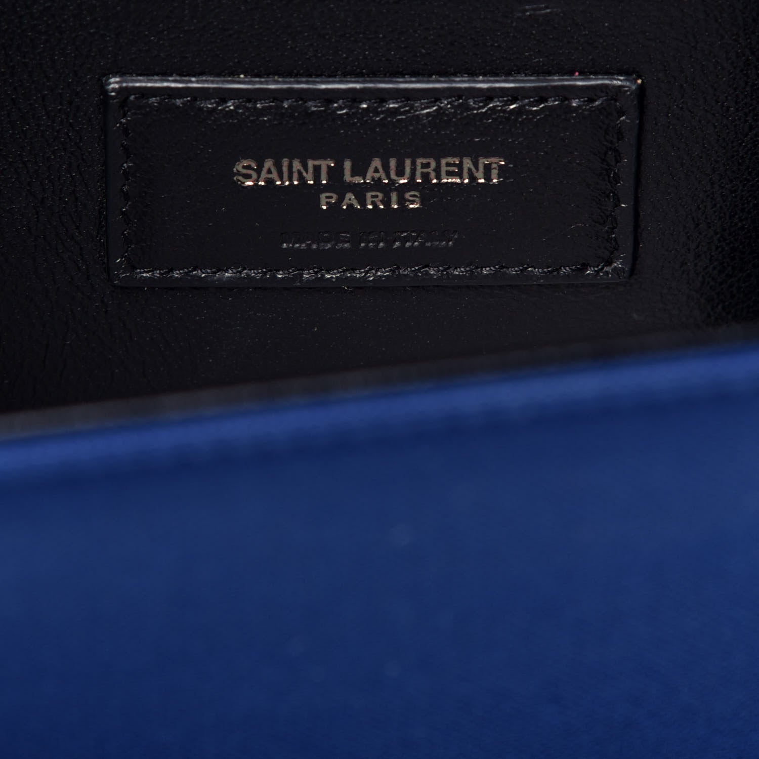 Saint Laurent Canvas Embroidered Stars Small Monogram Kate Satchel Blue Bianco 6 of 9
