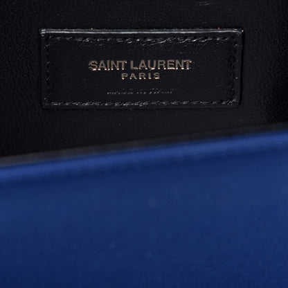 Saint Laurent Canvas Embroidered Stars Small Monogram Kate Satchel Blue Bianco 6 of 9