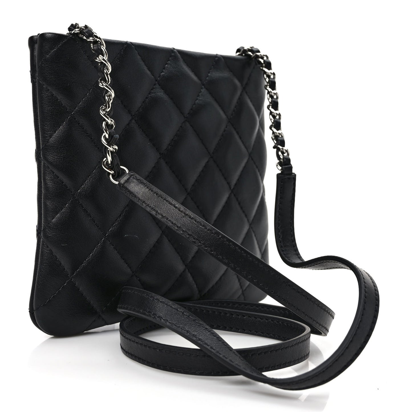 Lambskin Quilted Crossbody Bag Black