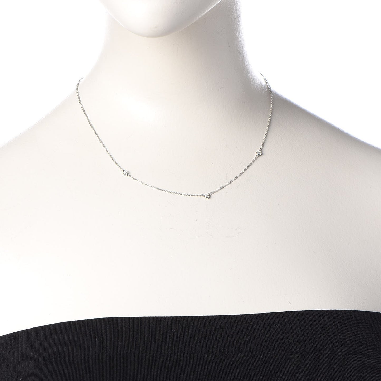 Platinum Elsa Peretti Diamonds by the Yard .15ct Necklace