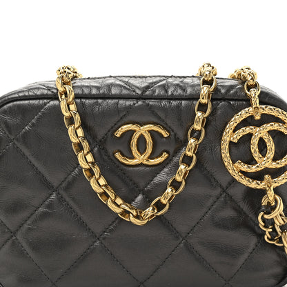Chanel Metallic Calfskin Pearl Quilted CC Mini Camera Case Ruthenium 8 of 11