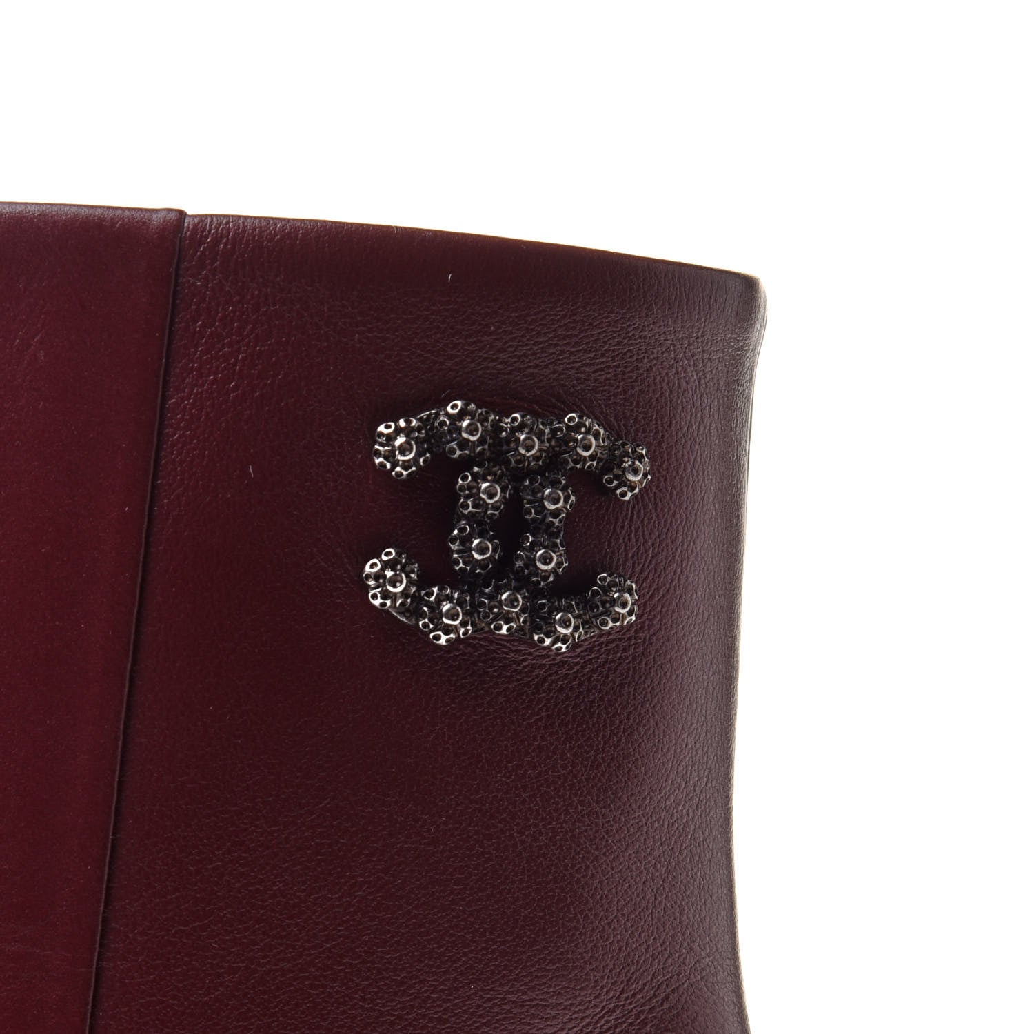 Chanel CC Ankle Boots 37 Burgundy 9 of 10