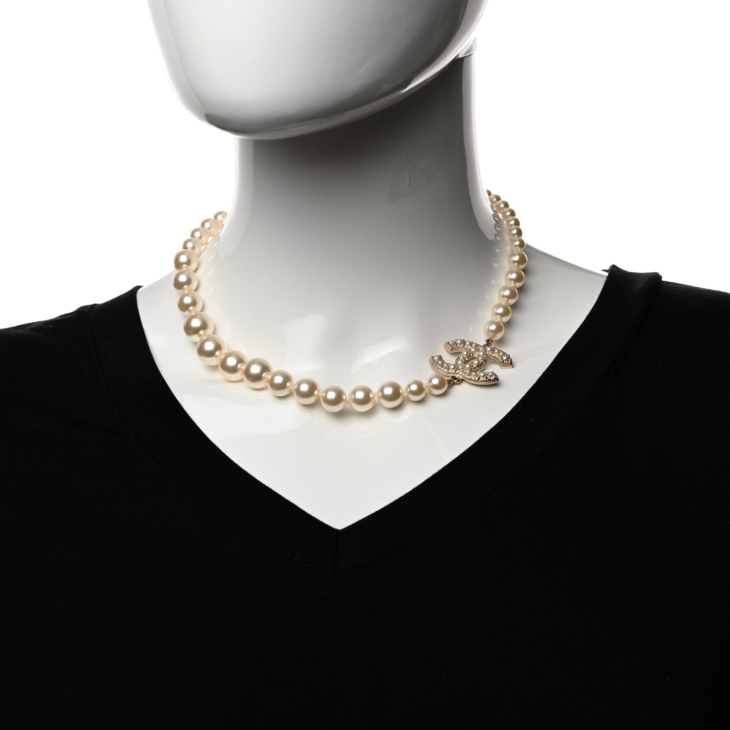 Pearl CC 100th Anniversary Necklace Light Gold