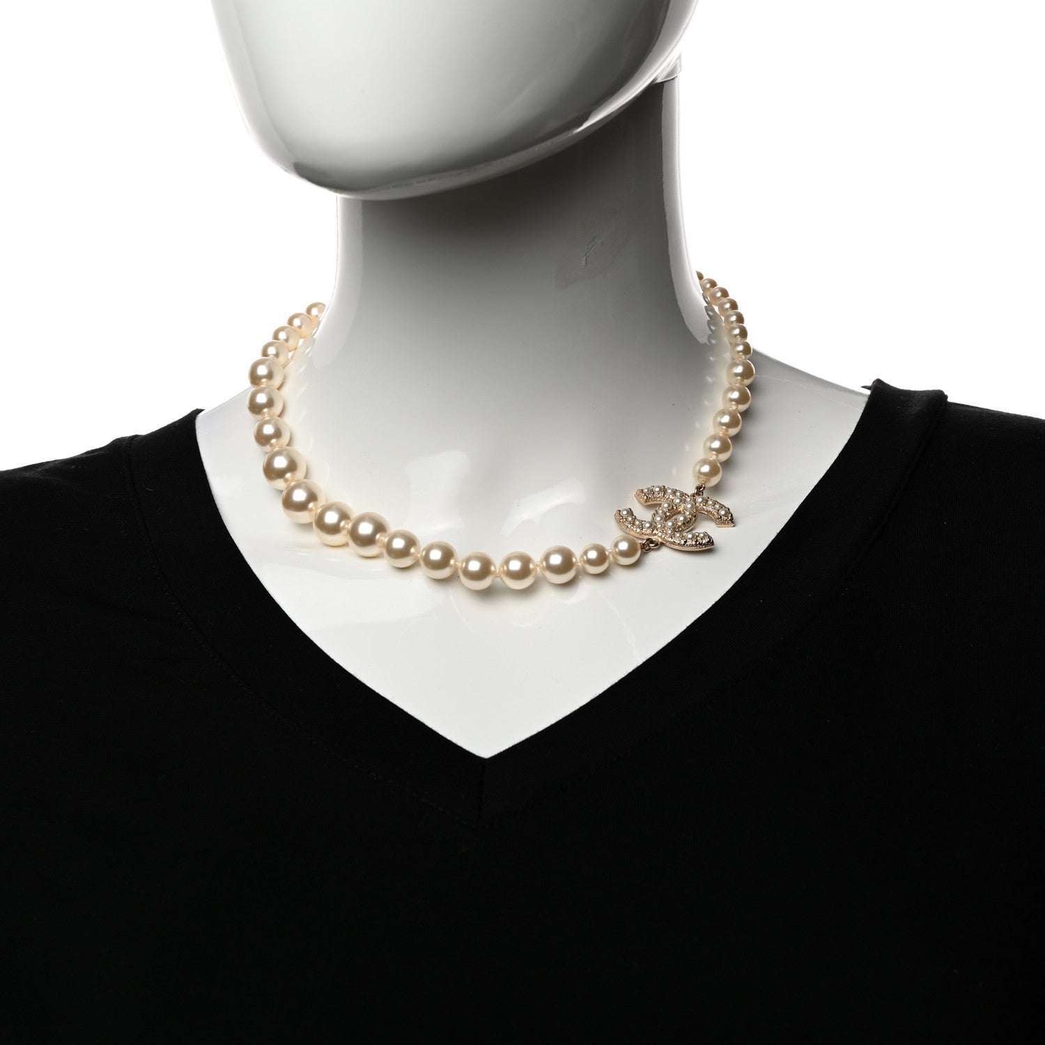 Chanel Pearl CC 100th Anniversary Necklace Light Gold 2 of 7
