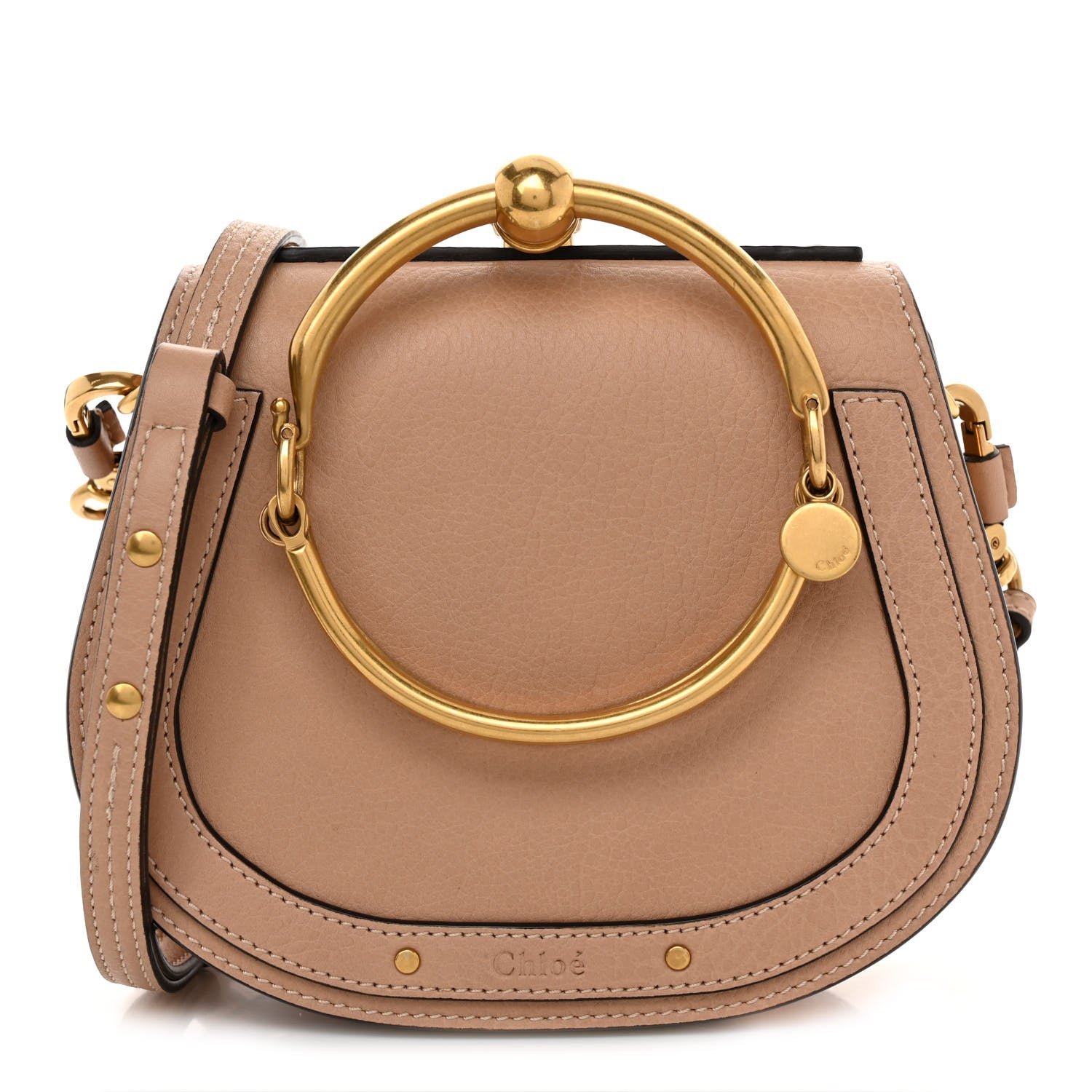 Chloe Calfskin Suede Small Nile Bracelet Bag Bleached Brown 1 of 9