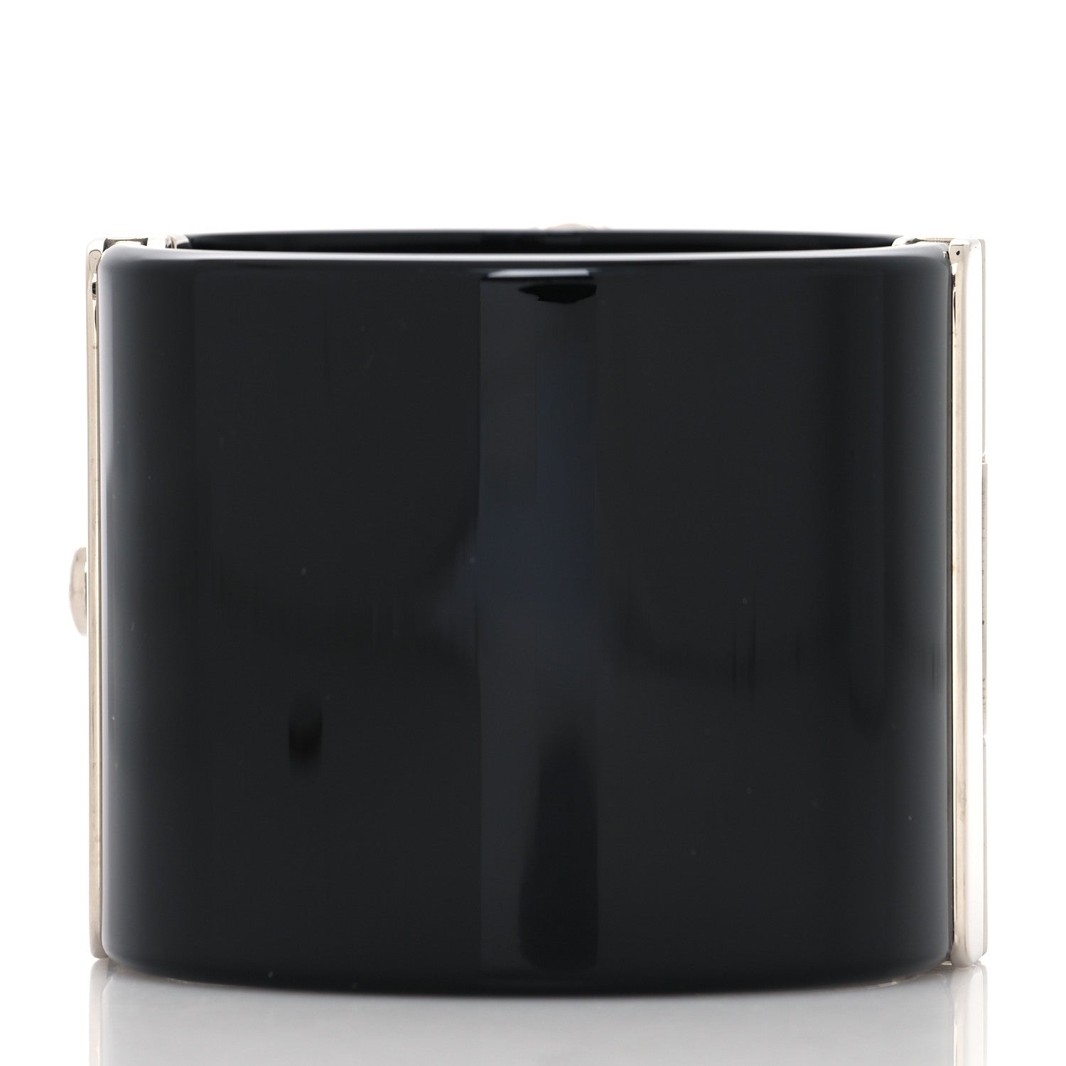 Chanel Resin Baguette Crystal CC Cuff Black 3 of 5