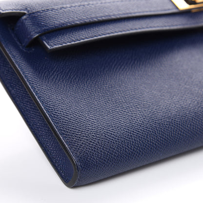Hermes Epsom Kelly Cut Clutch Pochette Bleu Saphir 8 of 10