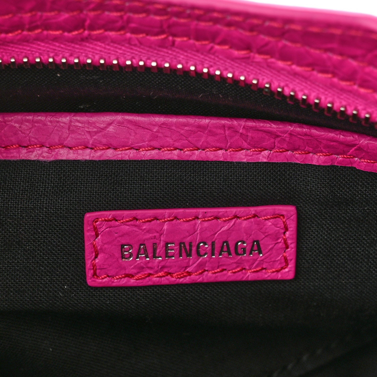 Balenciaga Agneau Classic Silver Hardware Nano City Fuchsia 6 of 10