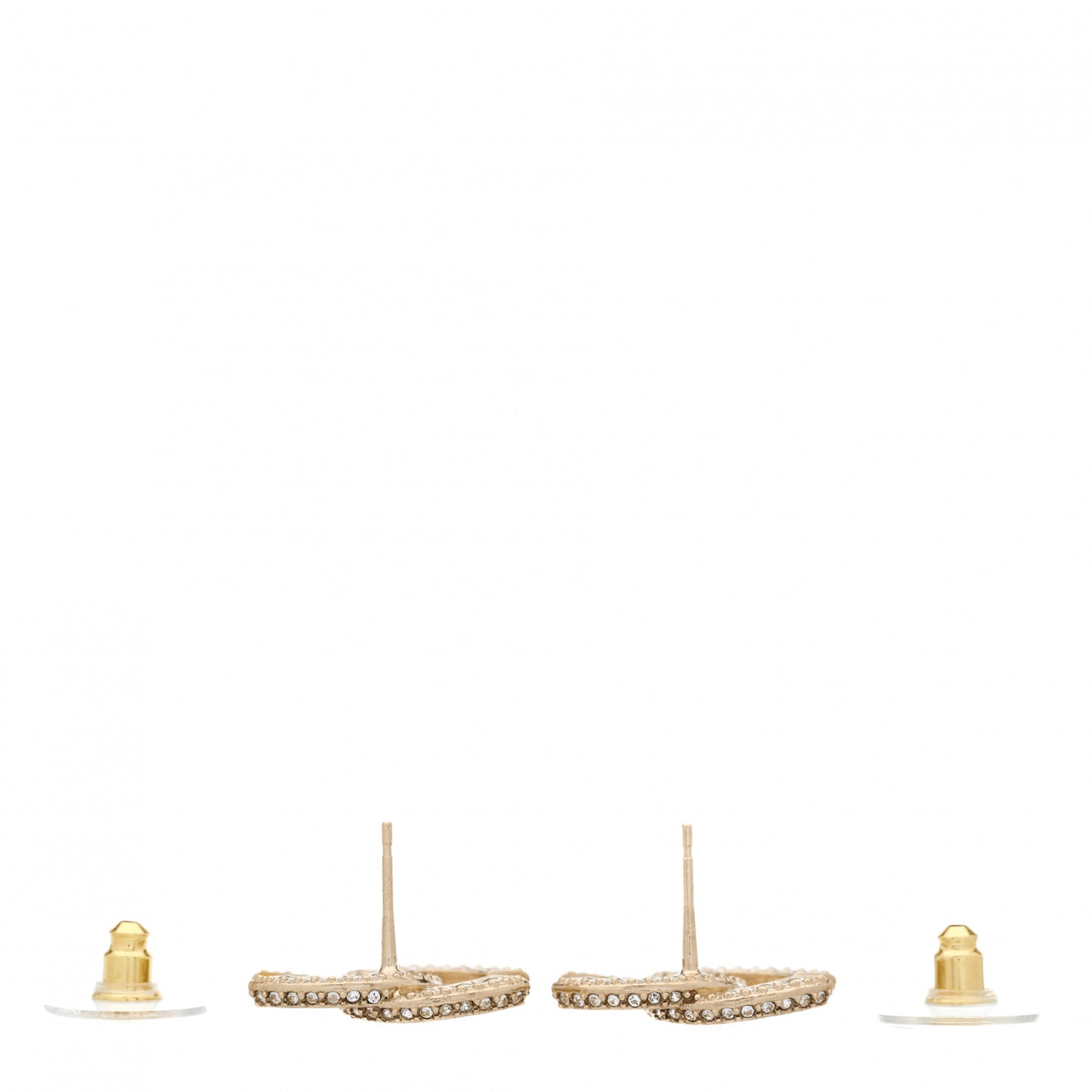 Crystal Timeless CC Earrings Light Gold