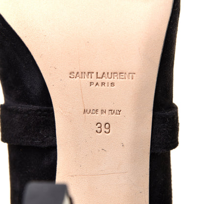 Saint Laurent Suede Meurice Wraparound Over The Knee Boots 39 Black 6 of 7