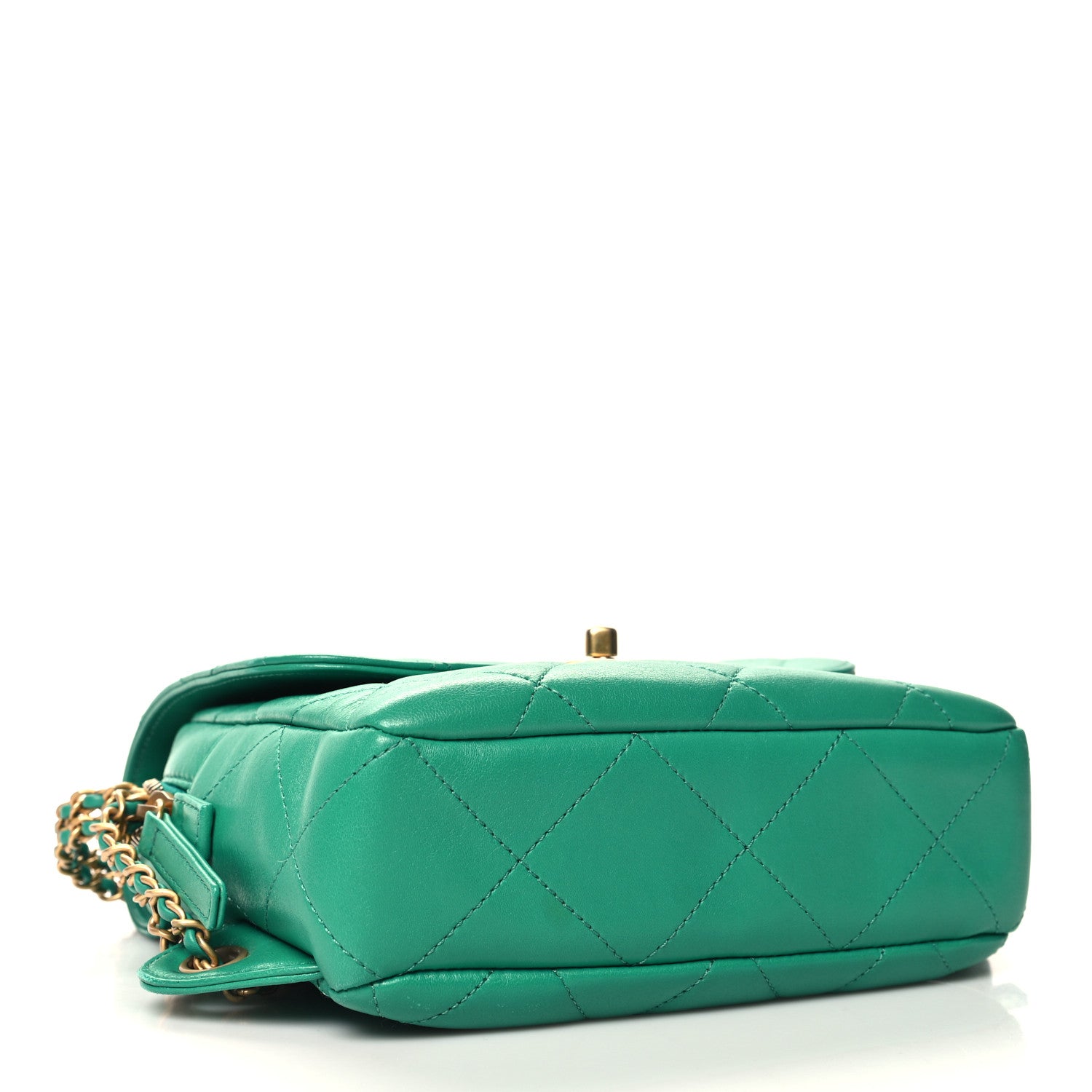 Chanel Lambskin Quilted Chain CC Backpack Green 4 of 10