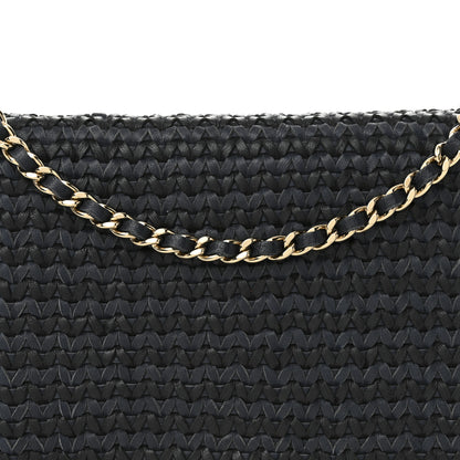 Chanel Braided Sheepskin Boy Wallet On Chain WOC Navy Black 9 of 16