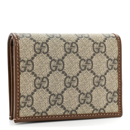 Gucci GG Supreme Monogram Horsebit 1955 Card Case Wallet Beige Ebony Brown Sugar 3 of 9