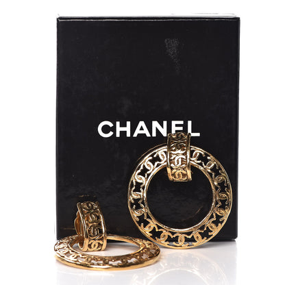 Chanel CC Hoop Clip On Earrings Gold 6 of 6