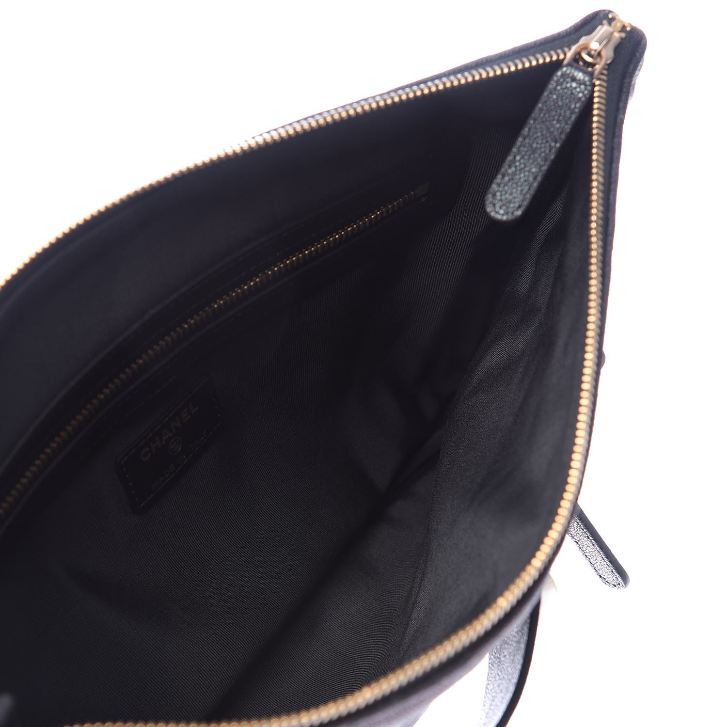Chanel Iridescent Caviar Medium Night by the C Pouch Clutch Black 6 of 8
