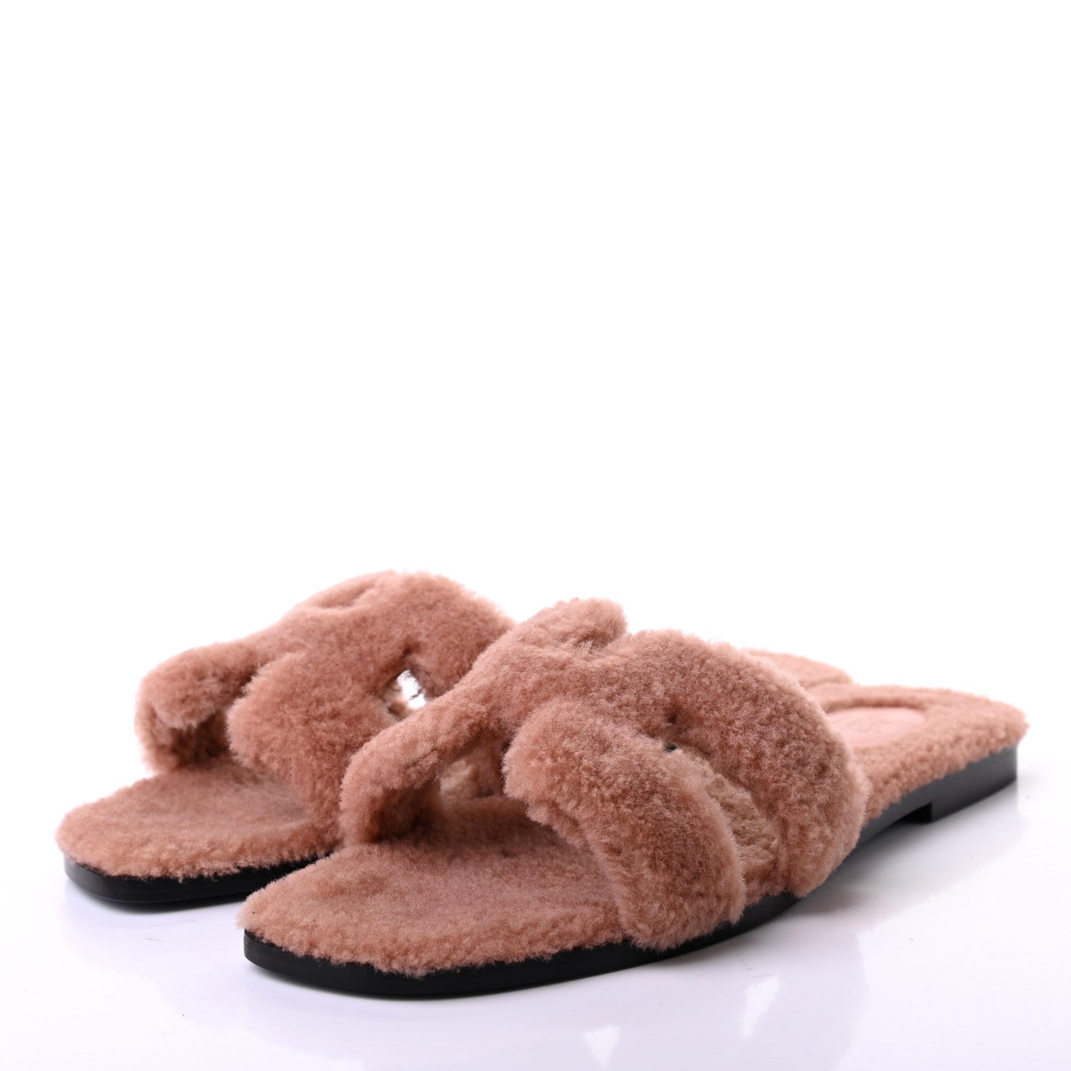 Hermes Woolskin Oran Sandals 39.5 Rose Aube 3 of 8