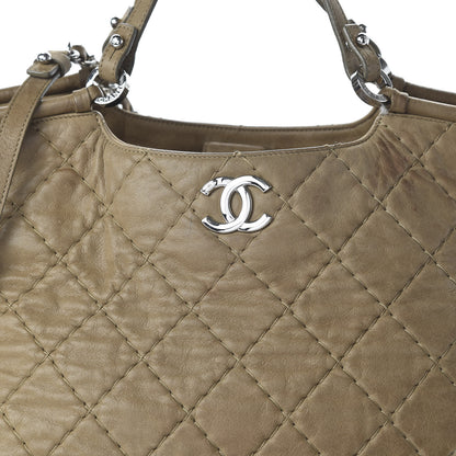 Chanel Iridescent Calfskin Quilted Large Sea Hit Tote Beige 9 of 10