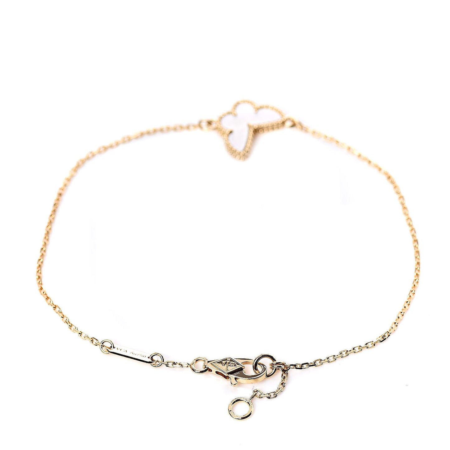 18K Yellow Gold Mother of Pearl Sweet Alhambra Butterfly Bracelet
