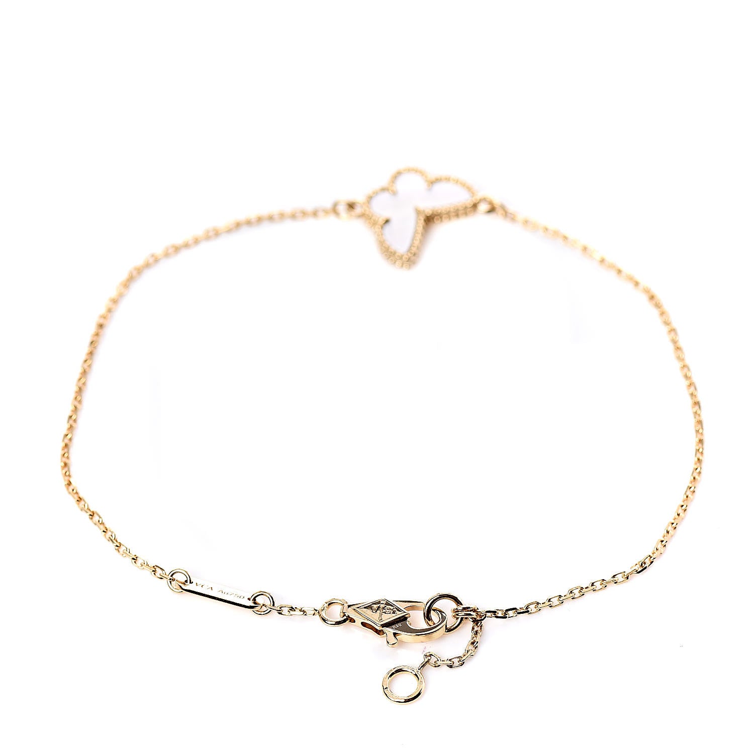 Van Cleef & Arpels 18K Yellow Gold Mother of Pearl Sweet Alhambra Butterfly Bracelet 3 of 5