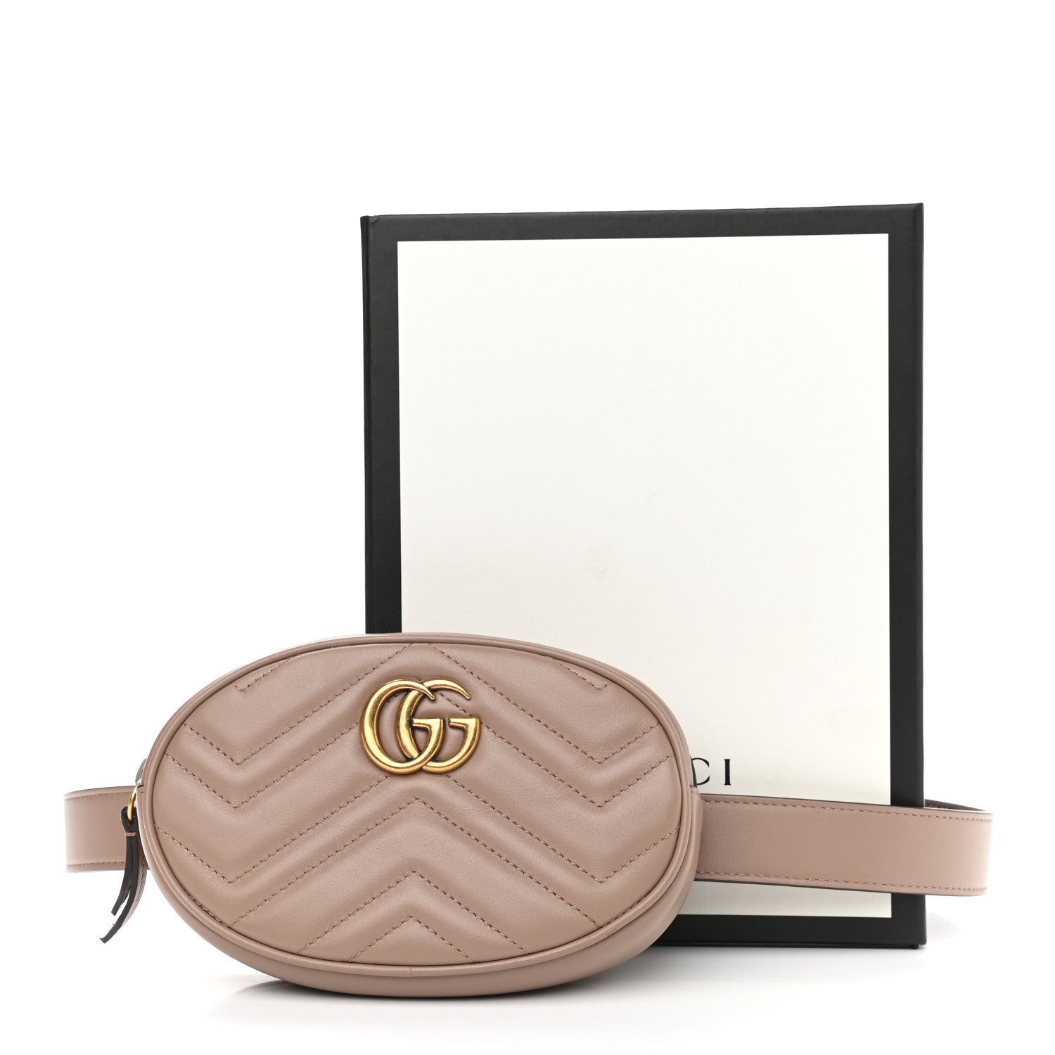 Gucci Calfskin Matelasse GG Marmont Belt Bag 85 34 Porcelain Rose 12 of 12