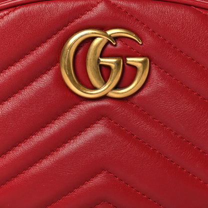 Gucci Calfskin Matelasse GG Marmont Belt Bag 75 30 Hibiscus Red 8 of 10