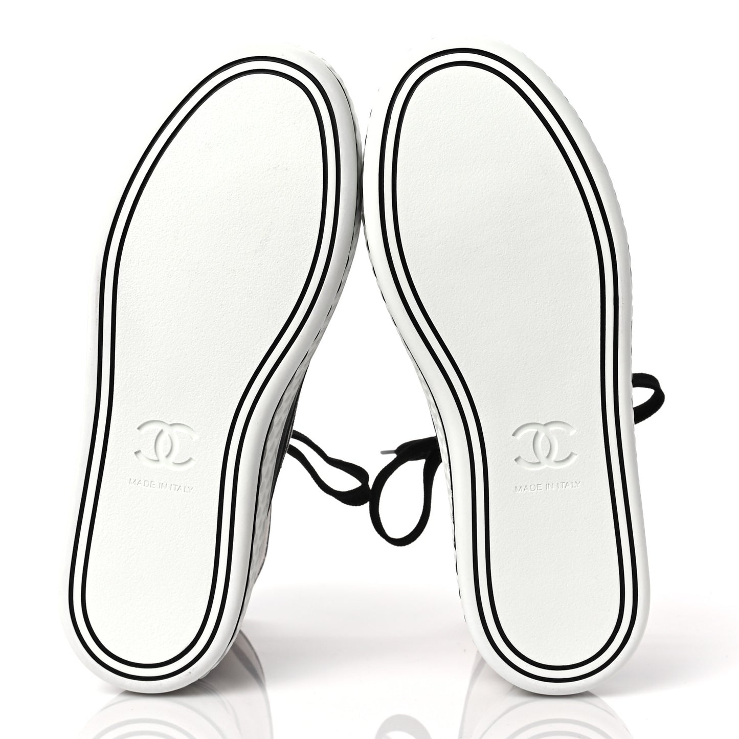 Fabric Lambskin Lace Up Cap Toe Sneakers 37 White Black