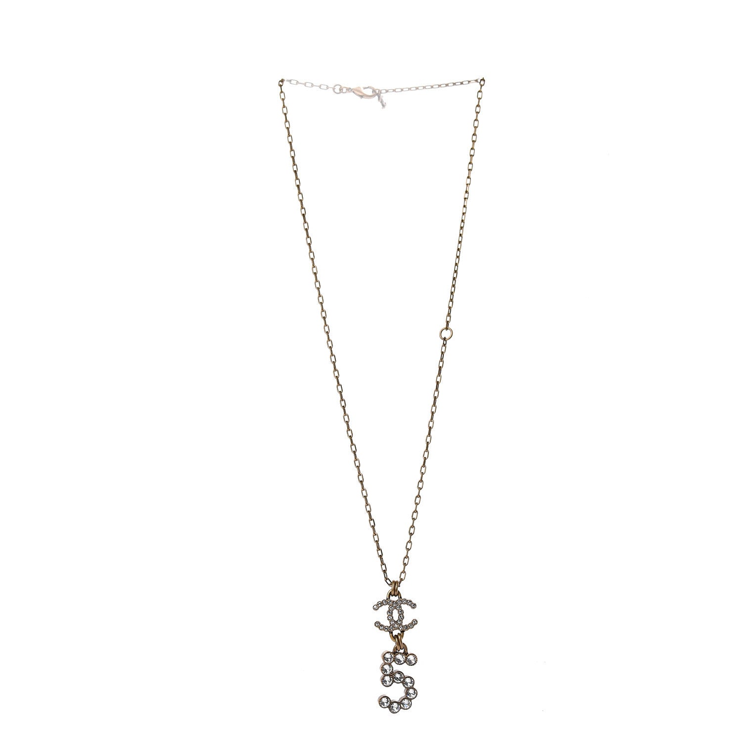 Chanel Crystal City of Light CC Necklace Pendant Gold 2 of 5
