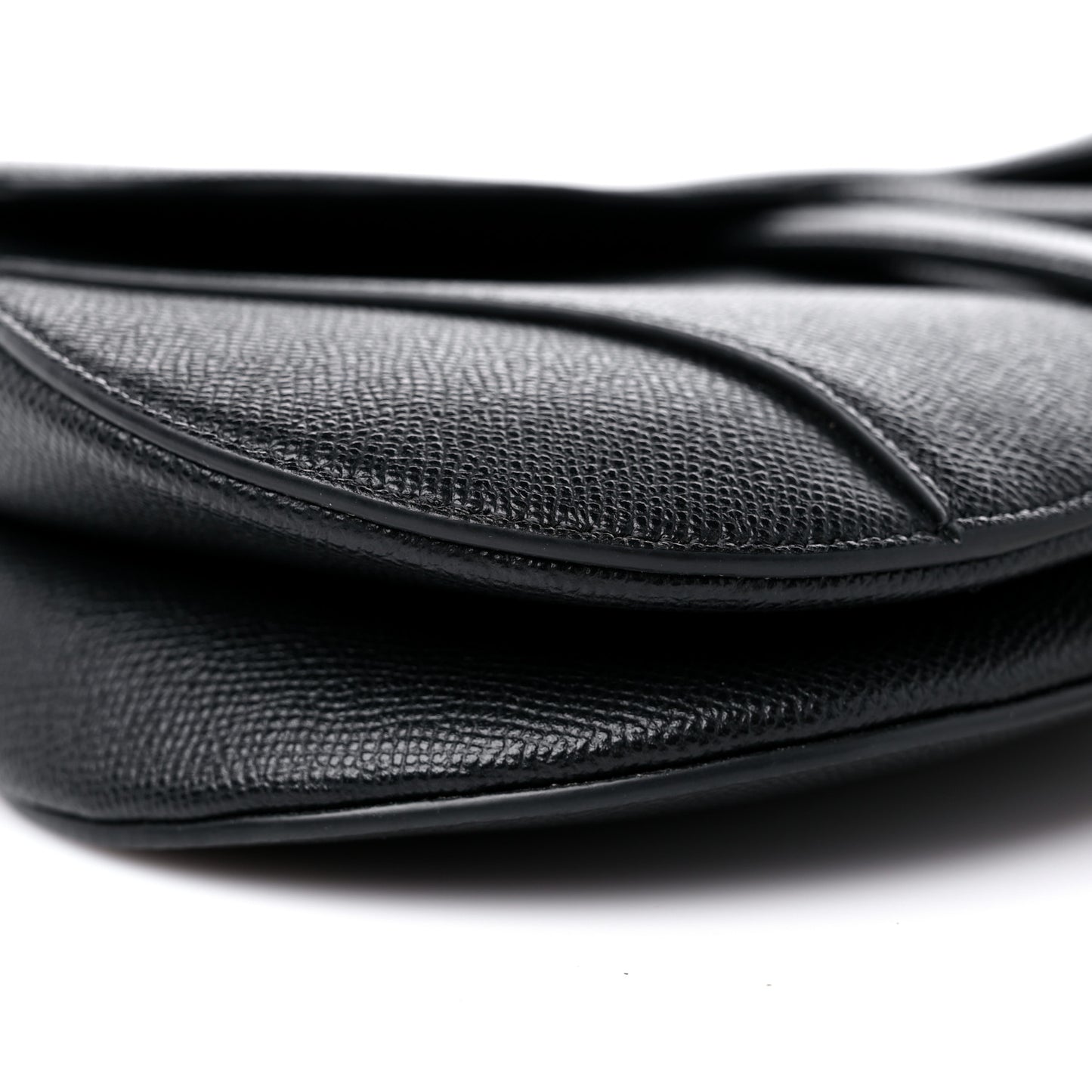 Grained Calfskin Saddle Bag Black