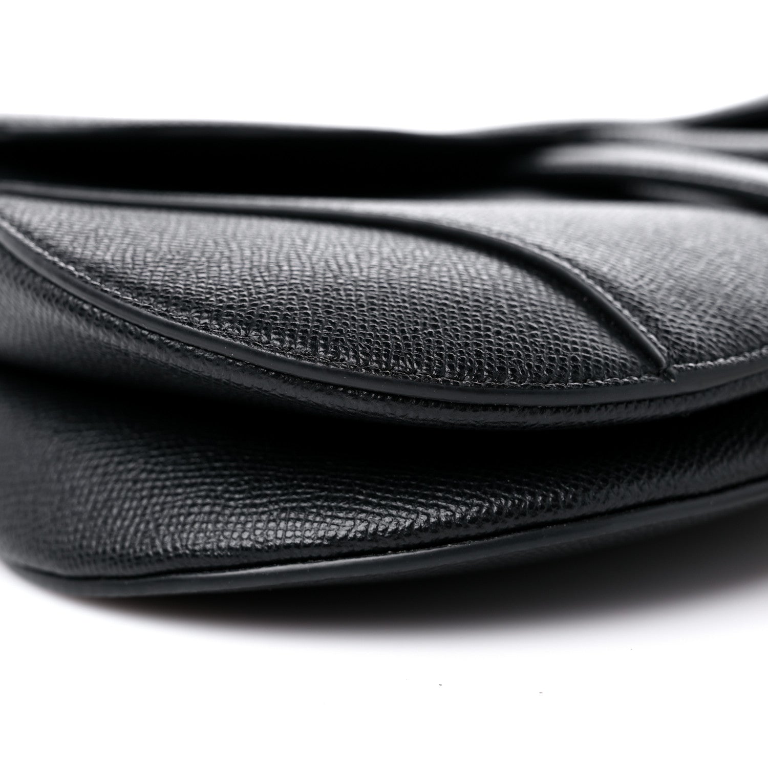 Christian Dior Grained Calfskin Saddle Bag Black 8 of 9