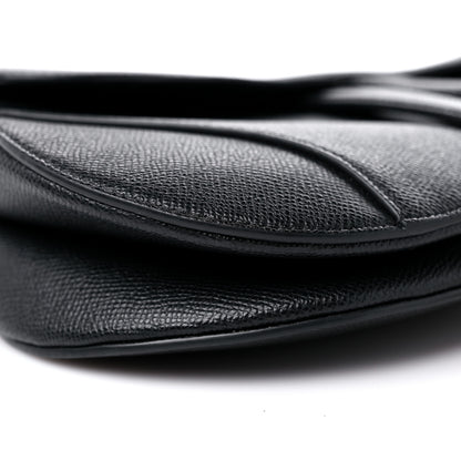 Christian Dior Grained Calfskin Saddle Bag Black 8 of 9