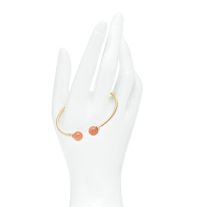 David Yurman 18K Yellow Gold Diamond Pink Opal 9mm Solari Bead Bracelet 2 of 4