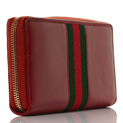 Gucci Calfskin Web Rajah Zip Around Wallet Romantic Cherry 3 of 8
