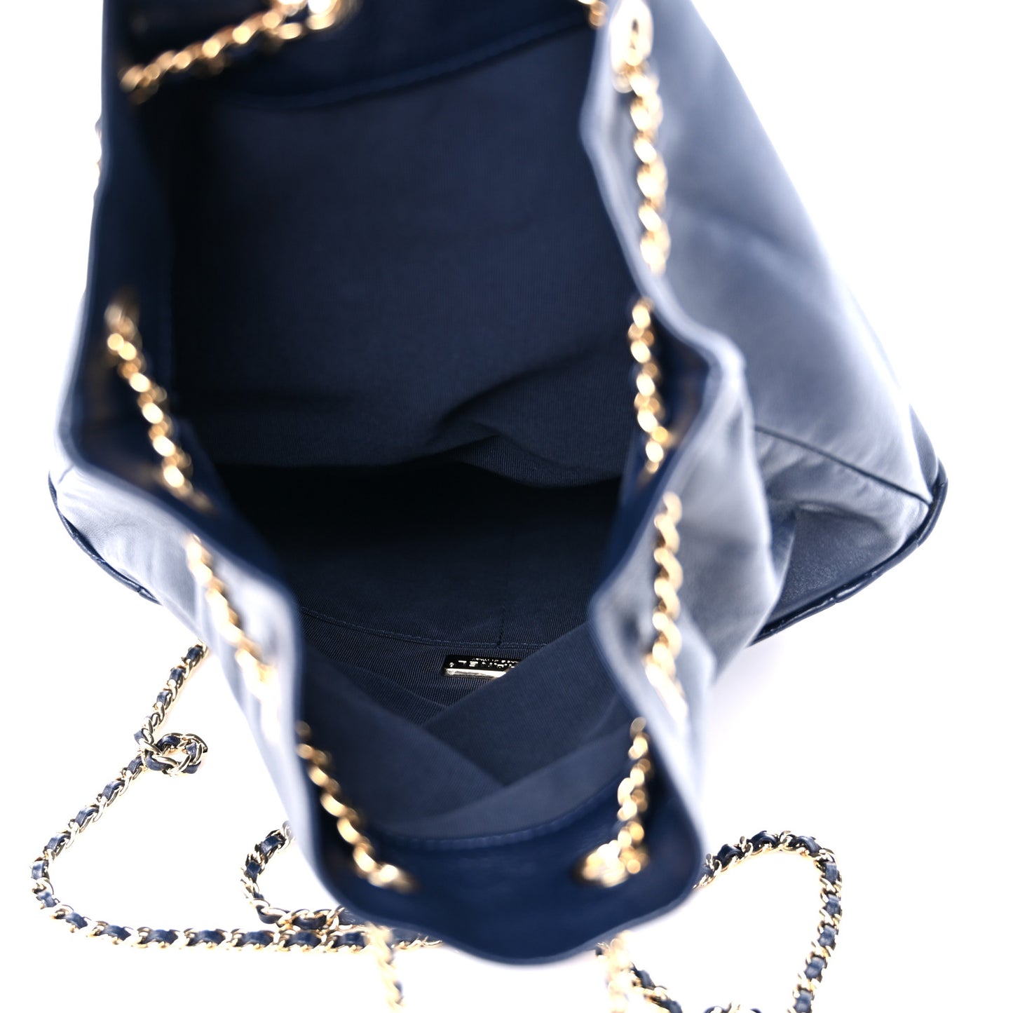 Lambskin Quilted Large In Seoul Backpack Navy