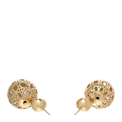 Christian Dior Cannage Mise En Dior Tribal Earrings Gold 3 of 5