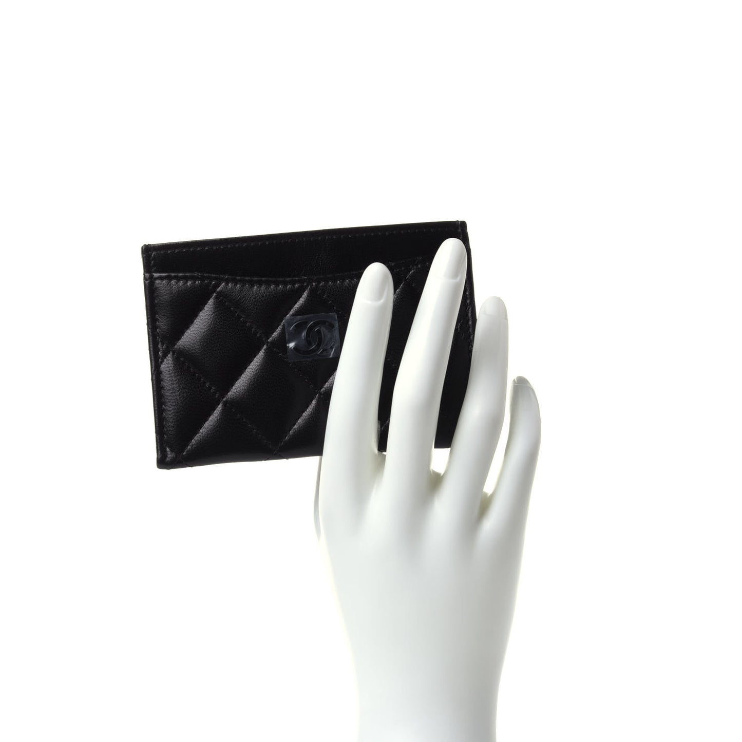 Lambskin Quilted Card Holder So Black