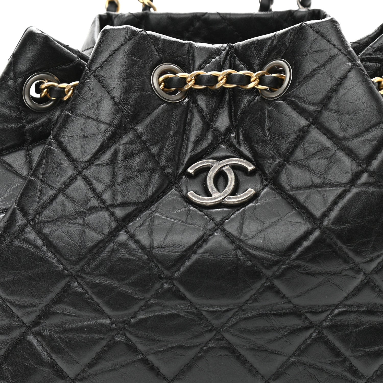 Chanel Aged Calfskin Quilted Small Gabrielle Backpack Black 8 of 11