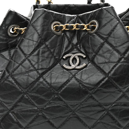 Chanel Aged Calfskin Quilted Small Gabrielle Backpack Black 8 of 11
