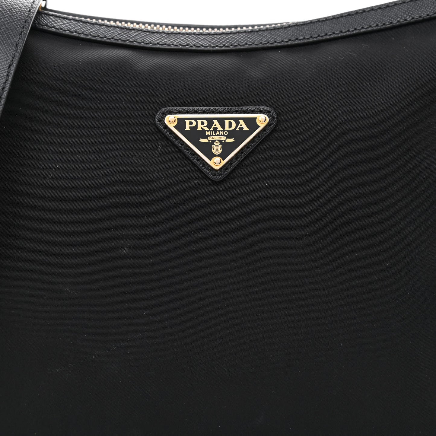 Tessuto Nylon Calfskin Hobo Black