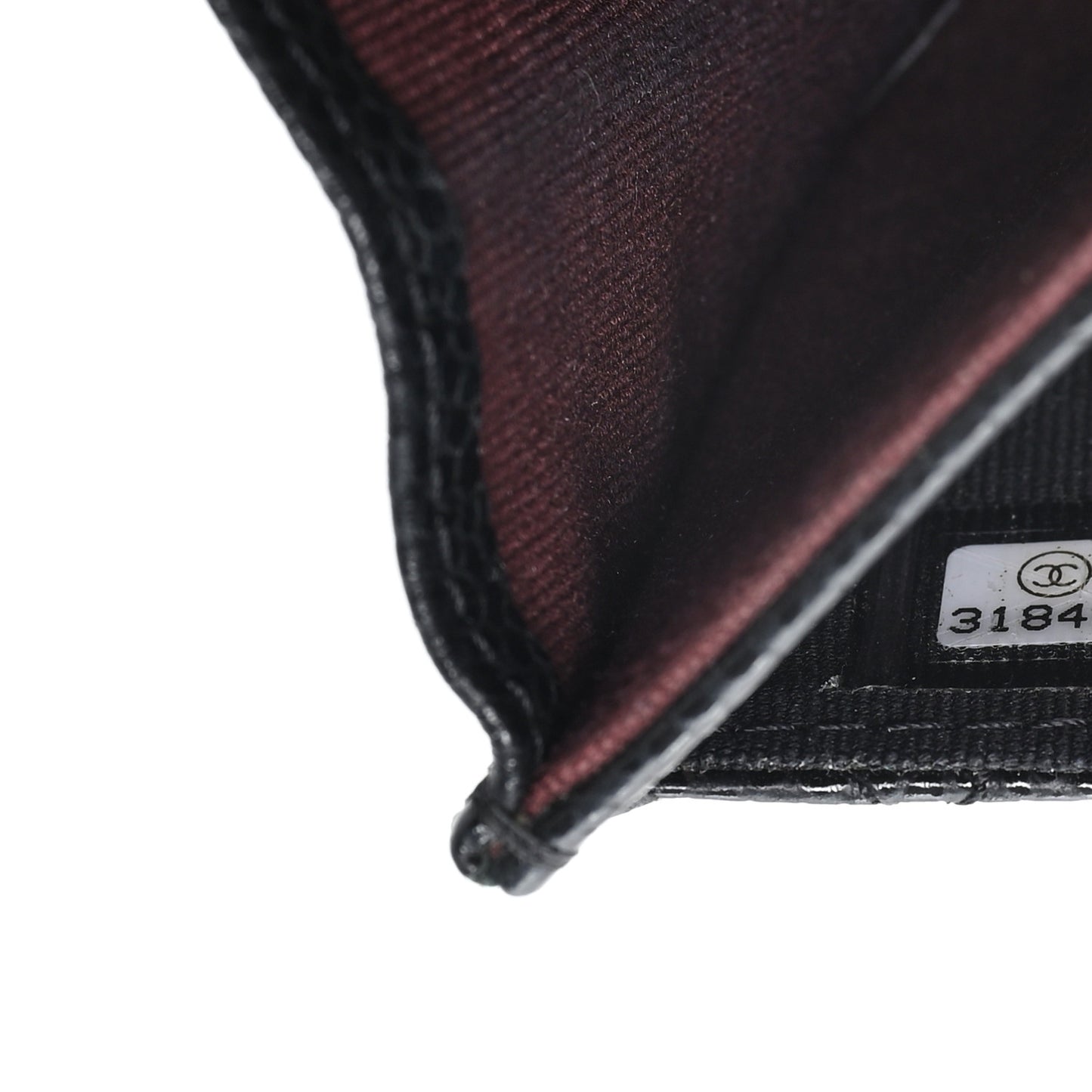 Caviar Quilted Flap Card Holder Wallet Black