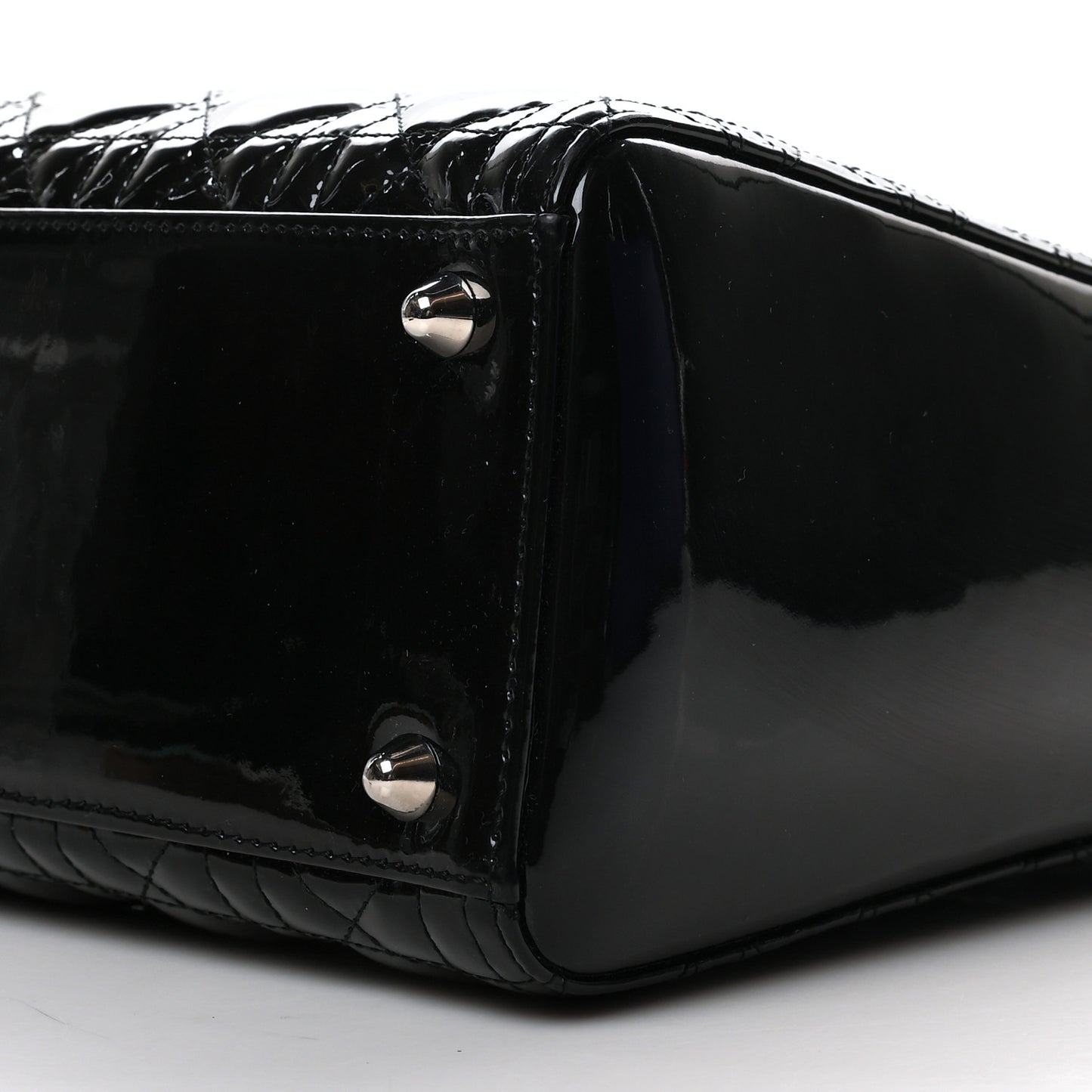 Patent Cannage Large Lady Dior Black
