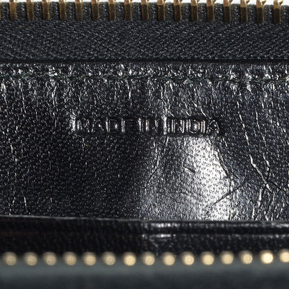 Prada Goatskin Woven Zip Around Wallet Black 7 of 8