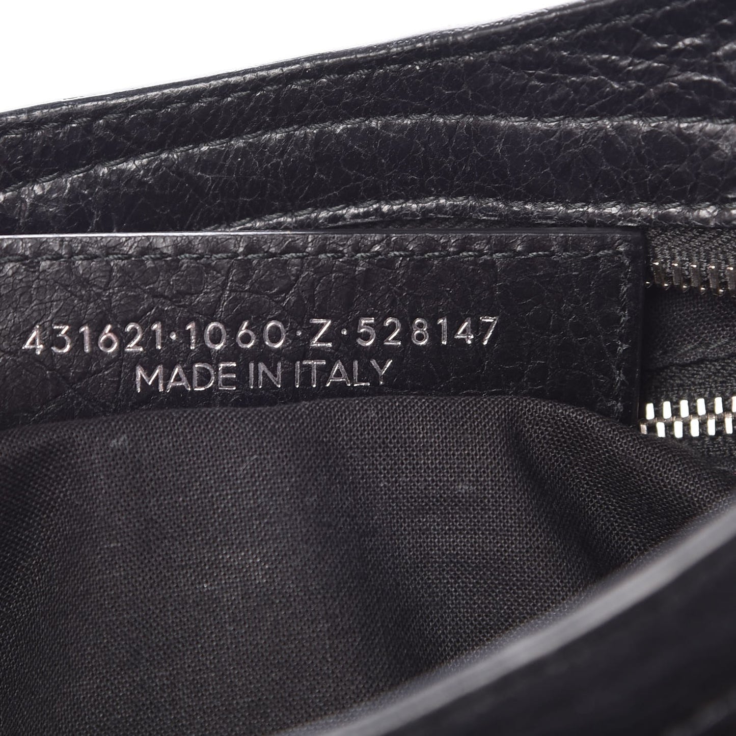 Agneau Classic Silver Hardware S City Logo Strap Black White