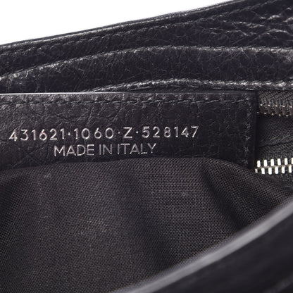 Balenciaga Agneau Classic Silver Hardware S City Logo Strap Black White 7 of 7