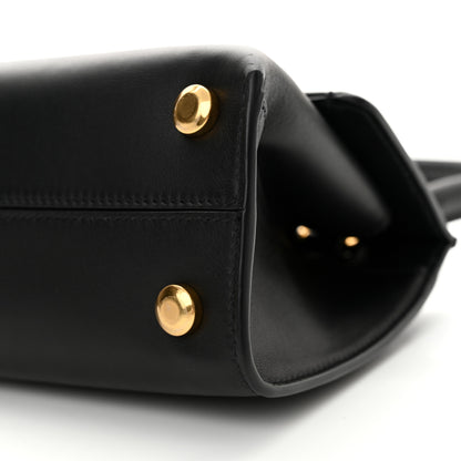 Salvatore Ferragamo Calfskin Trifolio Swing Top Handle Bag Black 9 of 10