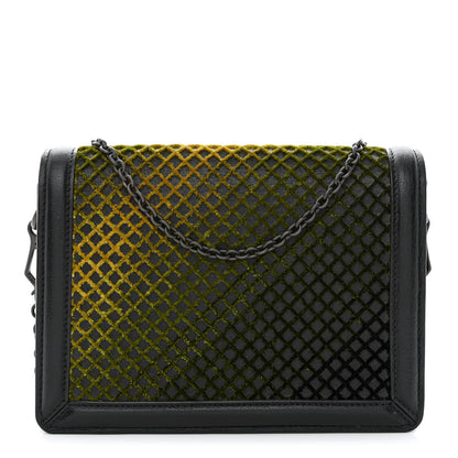 Bottega Veneta Goatskin Velvet Criss-Cross Ombre Montebello Chain Crossbody Black Multicolor 1 of 12