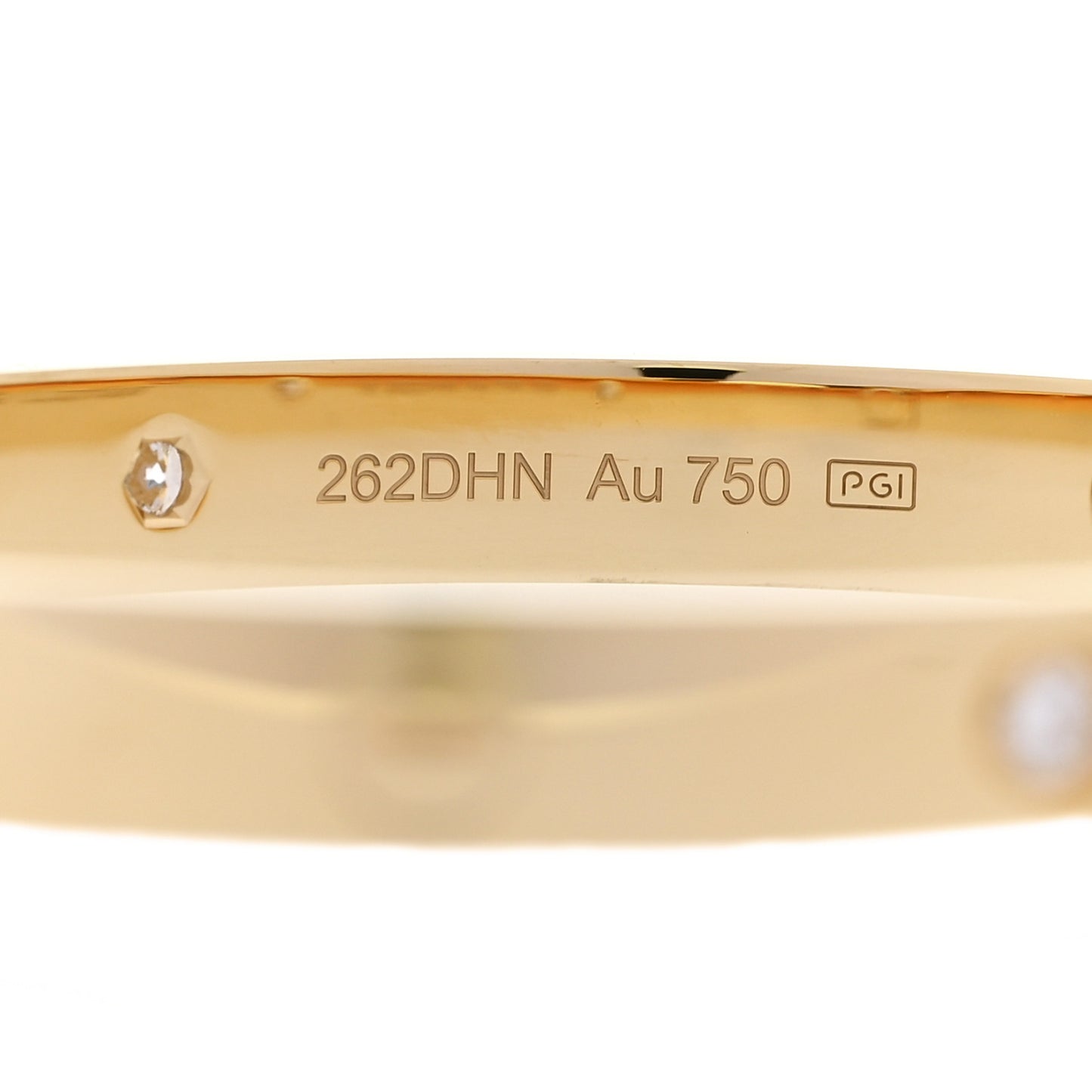18K Yellow Gold 4 Diamond LOVE Bracelet 18