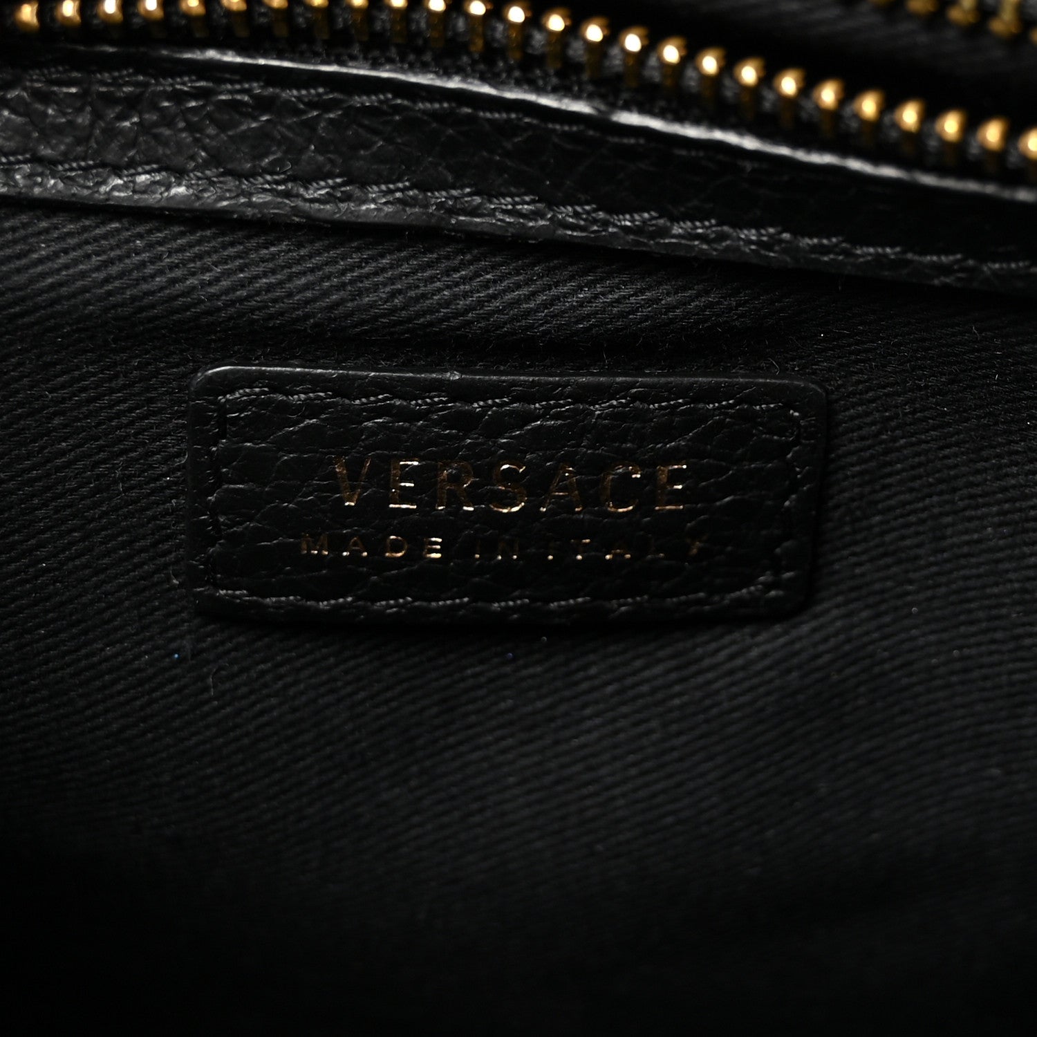 Versace Grained Calfskin Embossed Medusa Flap Bag Black 6 of 9